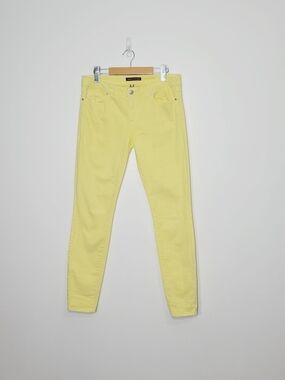 Tommy Hilfiger Yellow Skinny Denim Cotton Jeans Pockets Belt Loops Size 6
